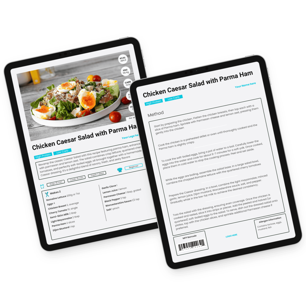 Recipe card preview
